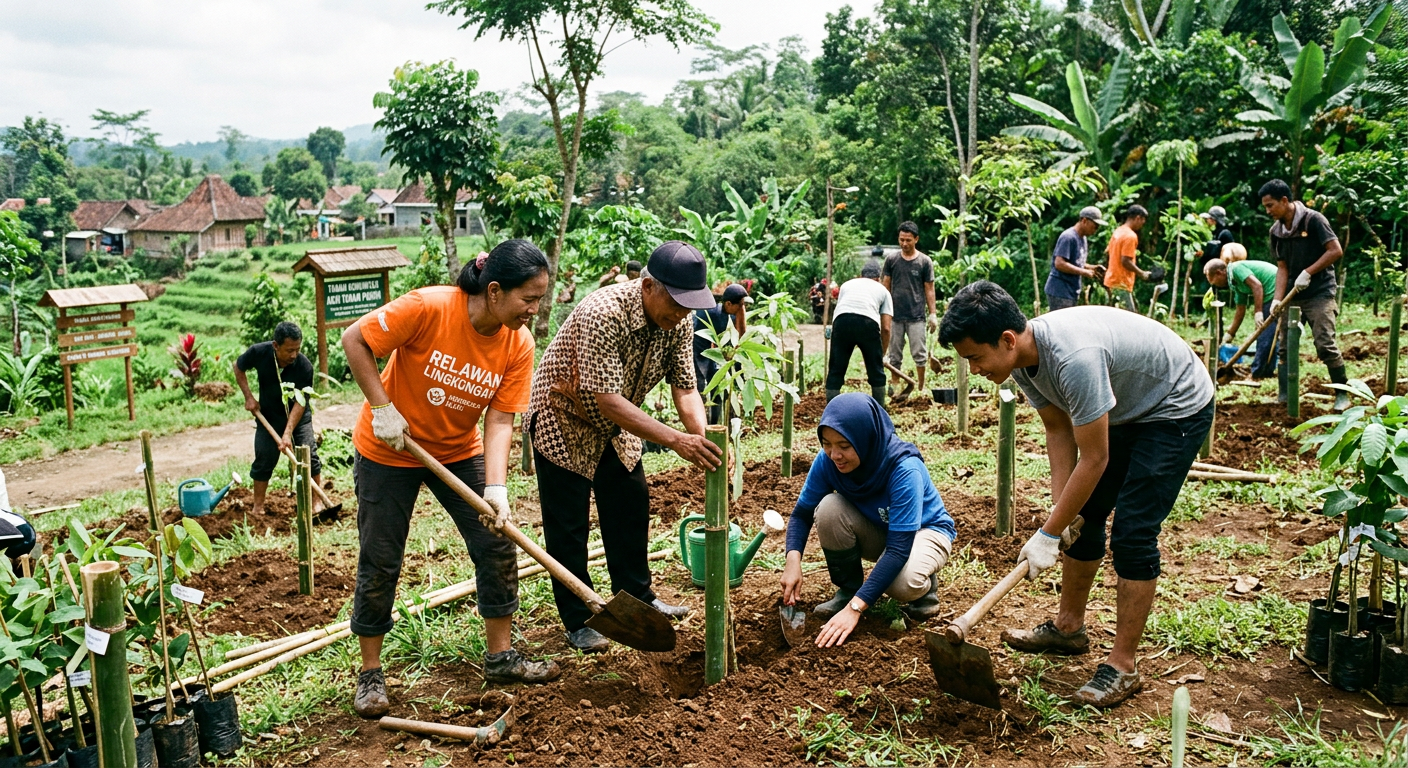 LIVESGP 2D Hijau - Program lingkungan seperti gotong royong, penanaman pohon, dan edukasi pelestarian lingkungan.